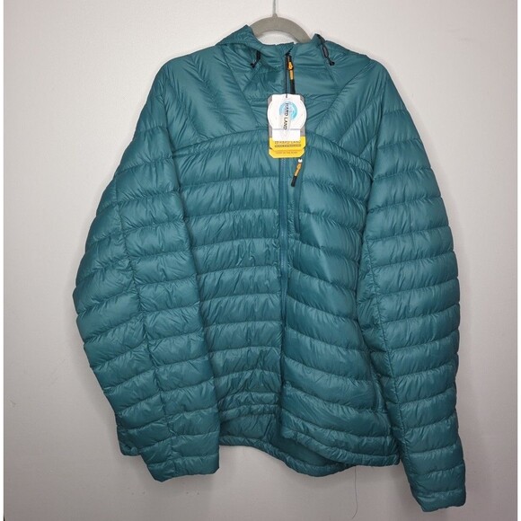 NWT HARDLAND EY18042 Teal Down Puffer Jacket Men’s 4XL Hooded Packable Quilted - Picture 1 of 6